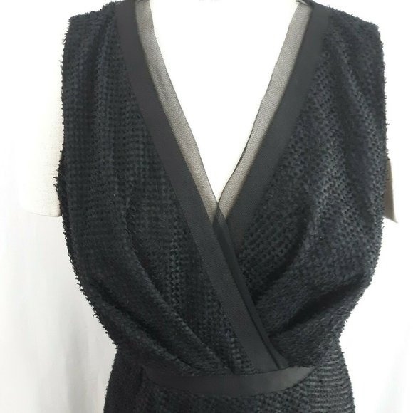 Max & Cleo Black Dress 8 EUC Sheer Tulle Ribbon Sleeveless - Picture 3 of 11